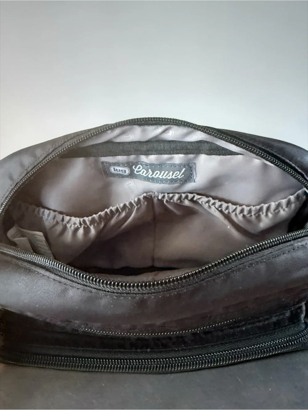 Lug Carousel RFID Black Quilted Crossbody Bag Entry Travel Purse Organizer